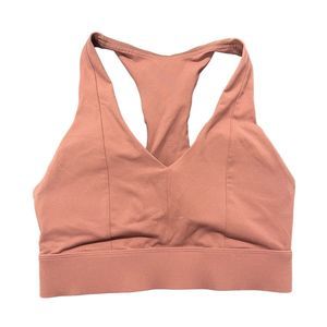 Fabletics Pink Sport Bra Mauve Color Size Small with Cup Pads and Phone Pocket